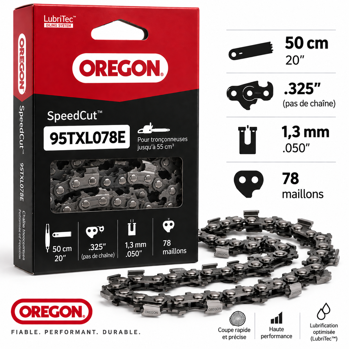 Chaîne tronçonneuse Oregon 95TXL078E .325" 1,3 mm 78 maillons