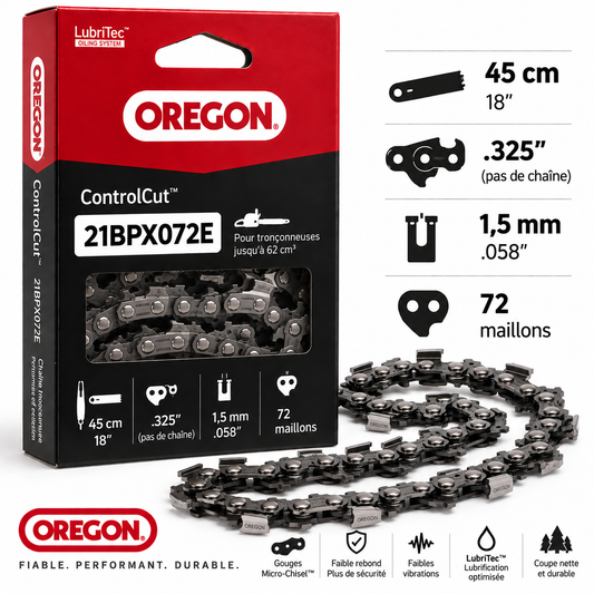 Chaîne tronçonneuse Oregon 21BPX072E .325" 1,5 mm 72 maillons