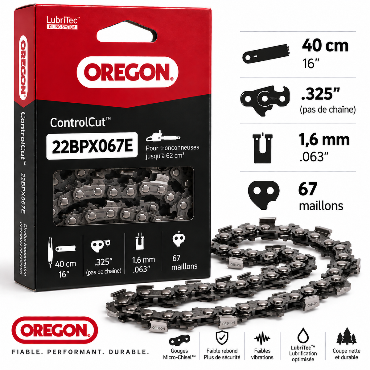 Chaîne tronçonneuse Oregon 22BPX067E .325" 1,6 mm 67 maillons