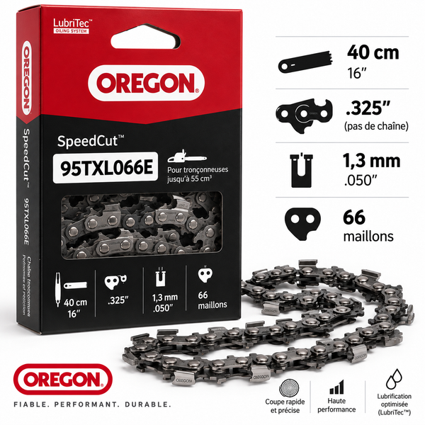 Chaîne tronçonneuse Oregon 95TXL066E – .325" – 1,3 mm – 66 maillons