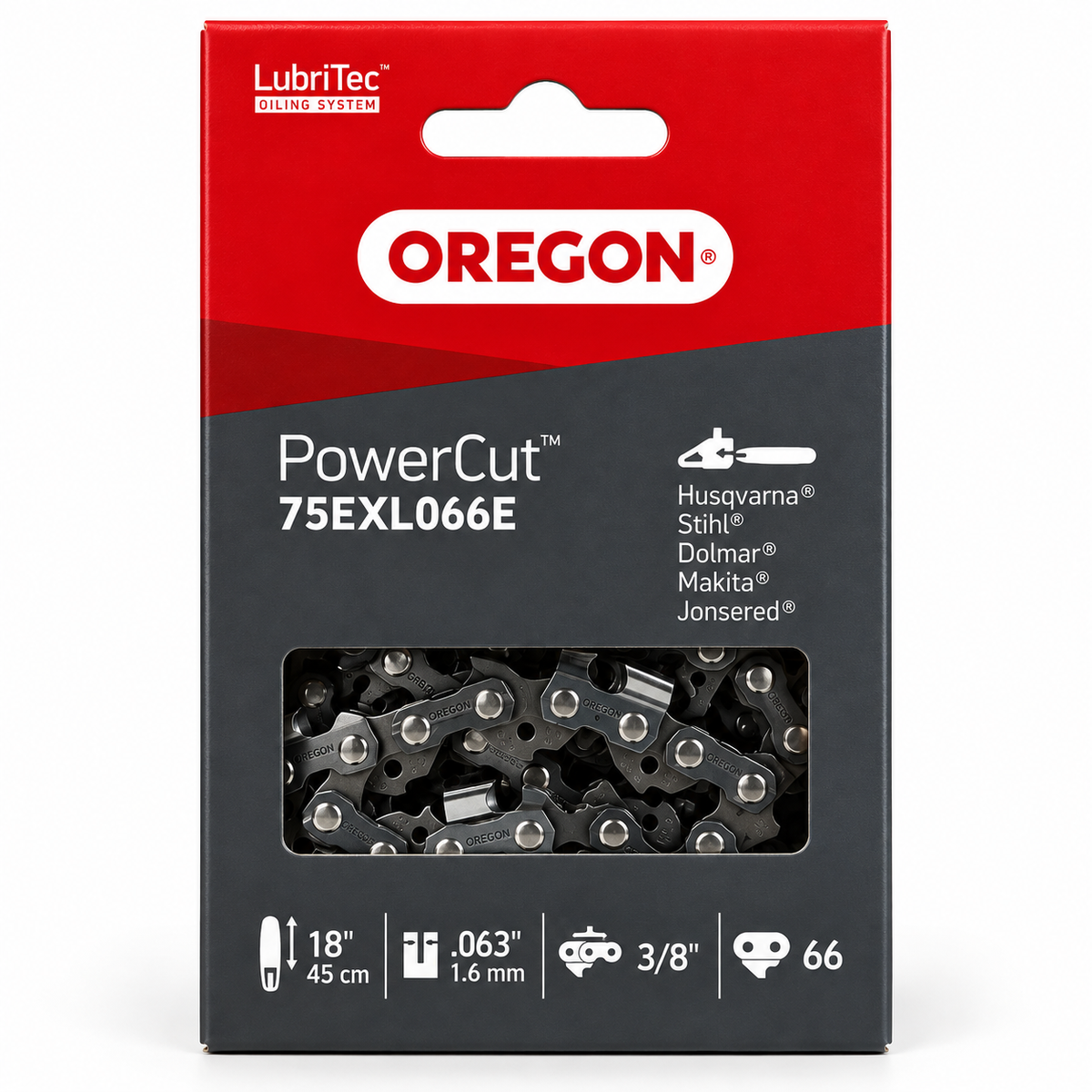 Chaîne tronçonneuse Oregon 75EXL066E 3/8" 1,6 mm 66 maillons