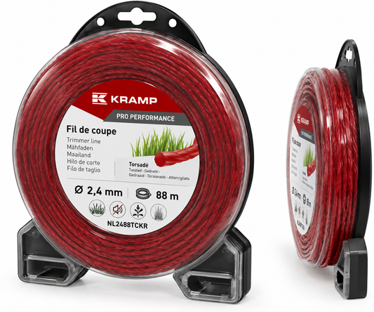 Fil de coupe Kramp torsadé Ø 2,4 mm 88 m pour débroussailleuse
