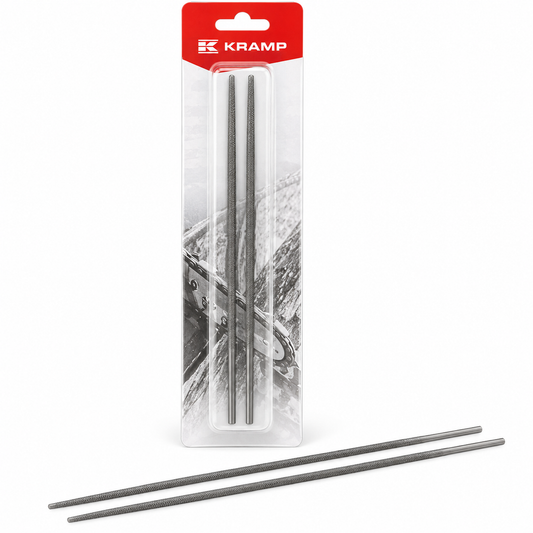 Lot de 2 limes rondes Kramp Ø 5,5 mm 7/32 pour chaîne de tronçonneuse