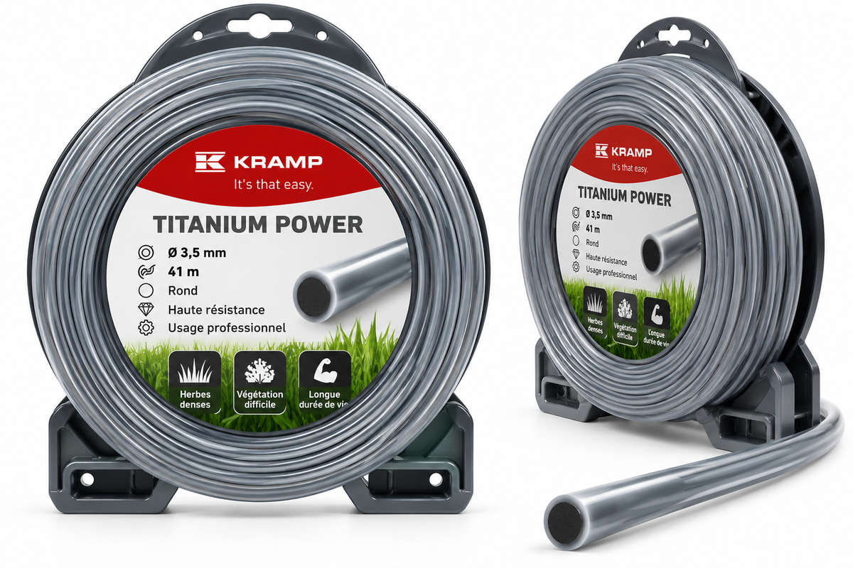 Fil de coupe Kramp Titanium Power Ø 3,5 mm 41 m pour débroussailleuse