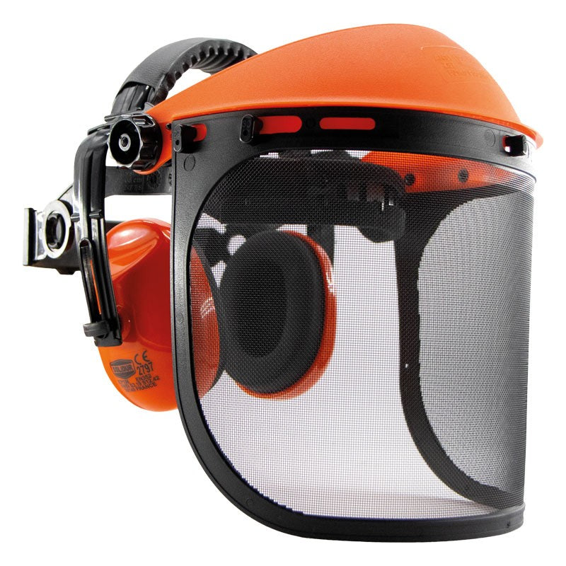 Set de débroussaillage orange SOLIDUR – Visière + casque antibruit SNR 25 dB